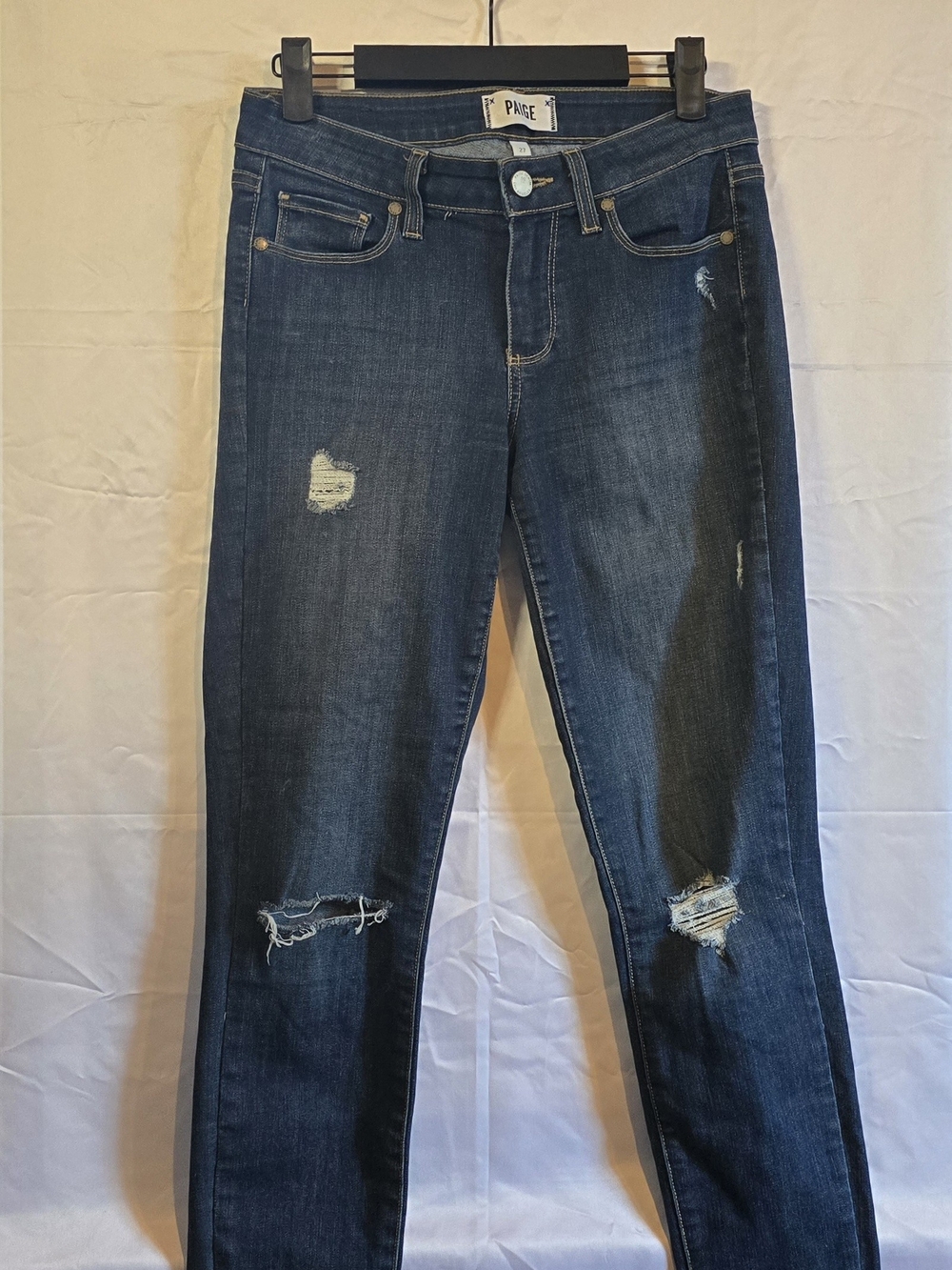PAIGE Verdugo Distressed Ultra Skinny Jeans Dark Wash Size 27